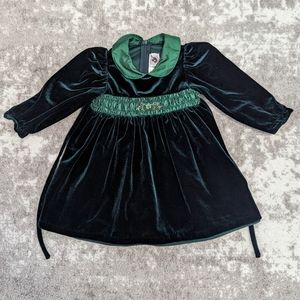 Green Velvet Toddler Christmas Dress